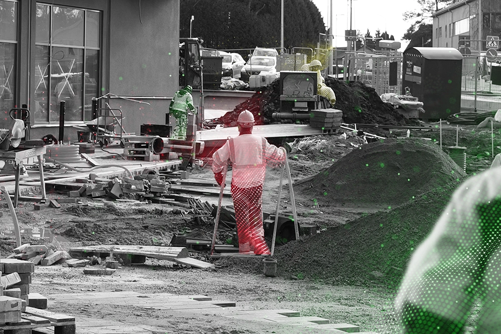 Säkerhetsgrind med passersystem vid fastighet